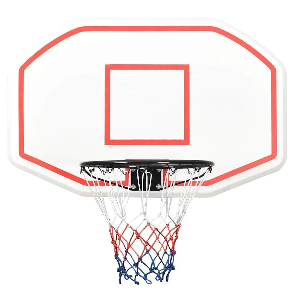 Basketball Backboard Indoor Outdoor Wall-Mounted 109x71cm White Polyethene