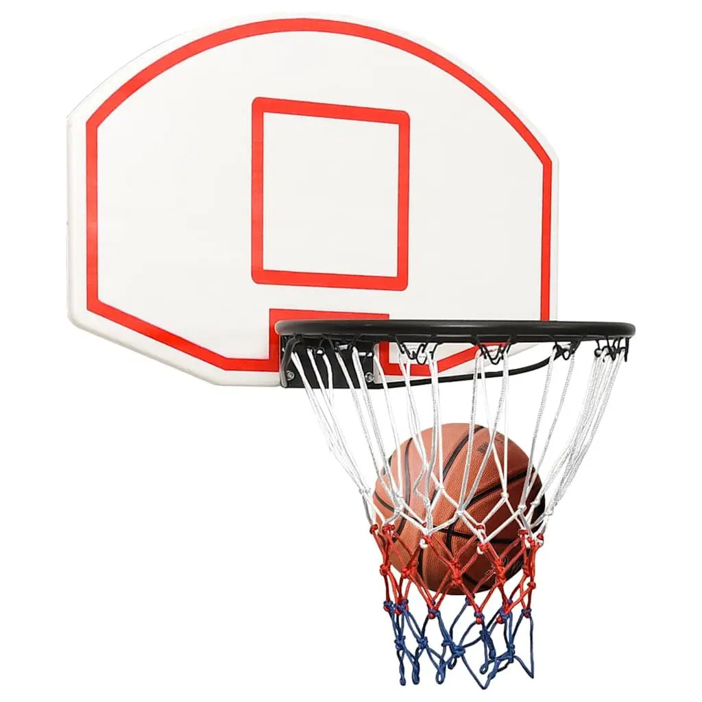Basketball Backboard Polyethene Wall-Mounted 71x45cm White Indoor Outdoor