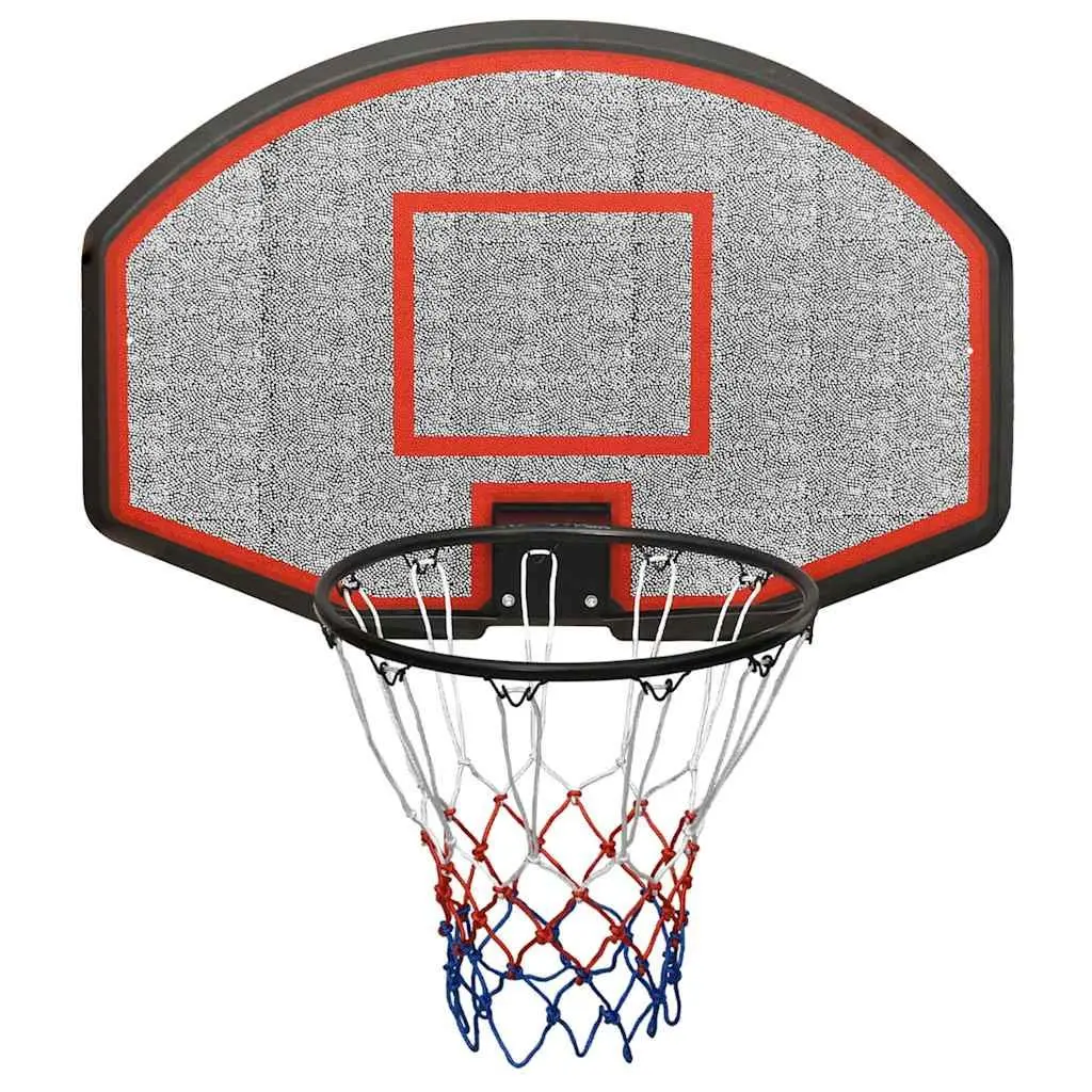 Basketball Backboard Wall-Mounted Polyethene 90x60cm Black Durable for Indoor Outdoor Practice