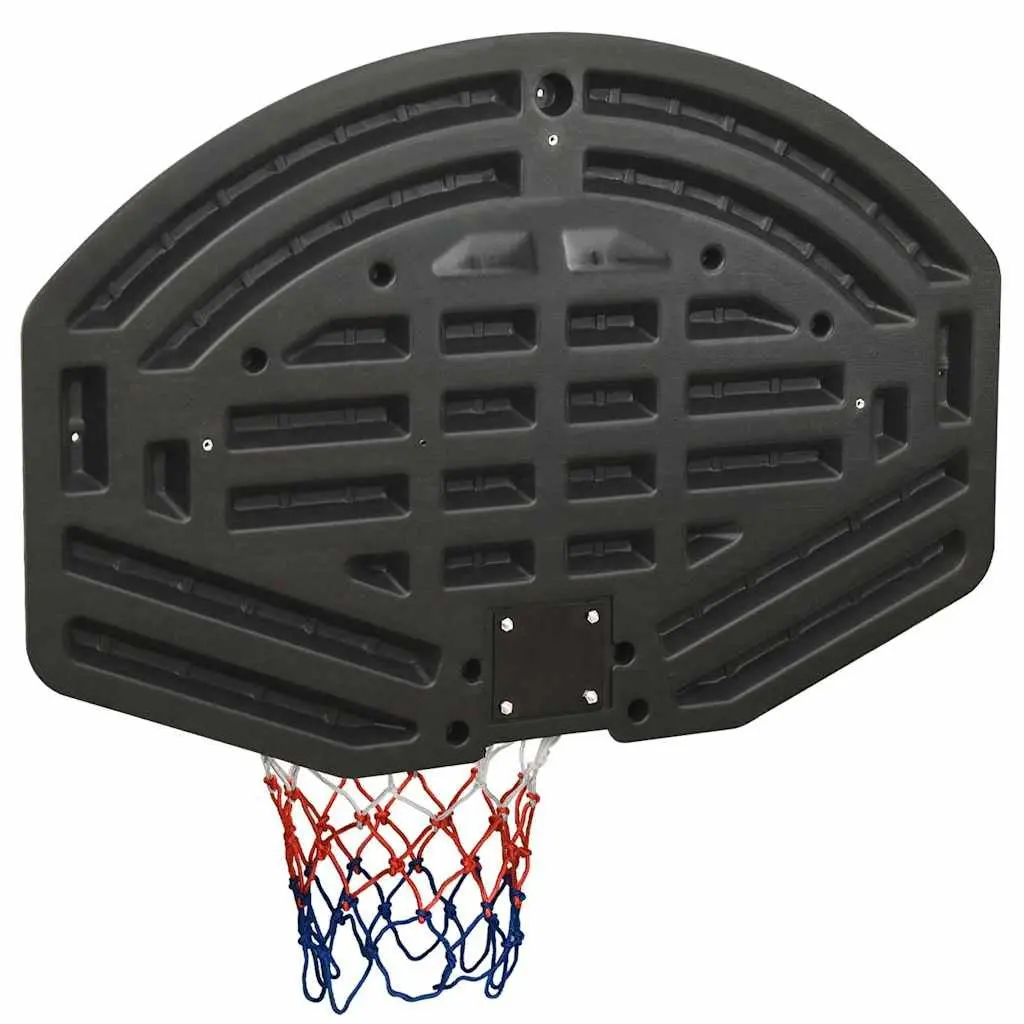 Basketball Backboard Wall-Mounted Polyethene 90x60cm Black Durable for Indoor Outdoor Practice