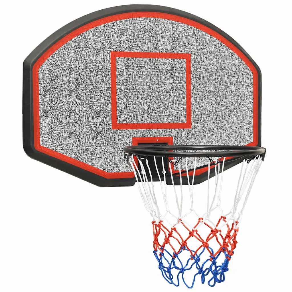 Wall-Mounted Basketball Backboard Polyethene 71x45cm Black Indoor Outdoor Practice
