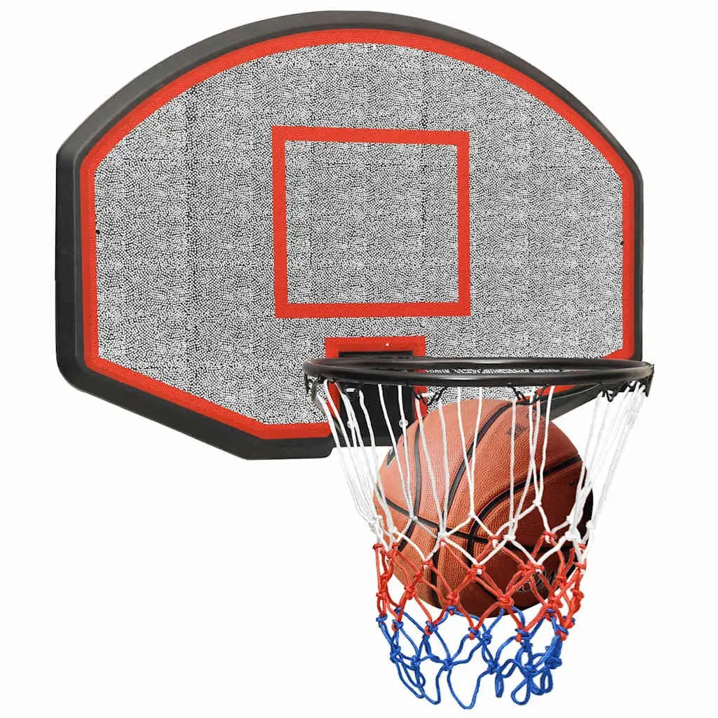 Wall-Mounted Basketball Backboard Polyethene 71x45cm Black Indoor Outdoor Practice