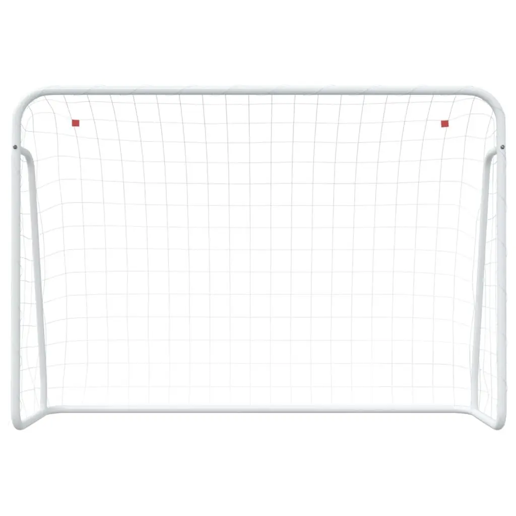Football Goal with Net Steel Frame 214x75x152cm White Polyester