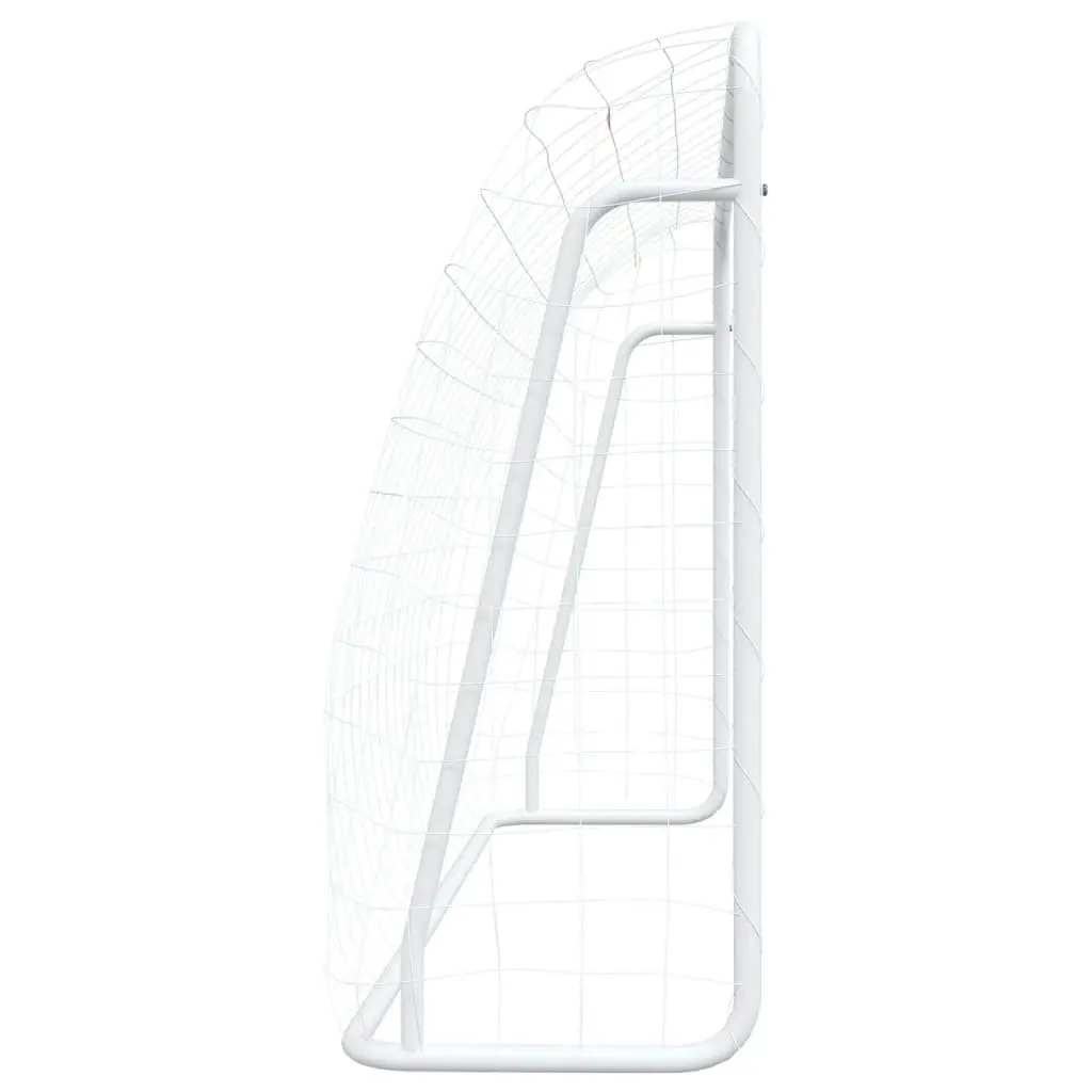 Football Goal with Net Steel Frame 214x75x152cm White Polyester