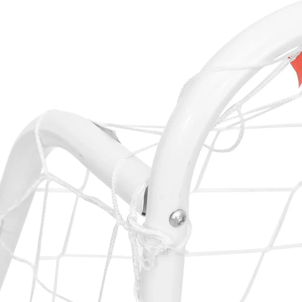 Football Goal with Net Steel Frame 214x75x152cm White Polyester
