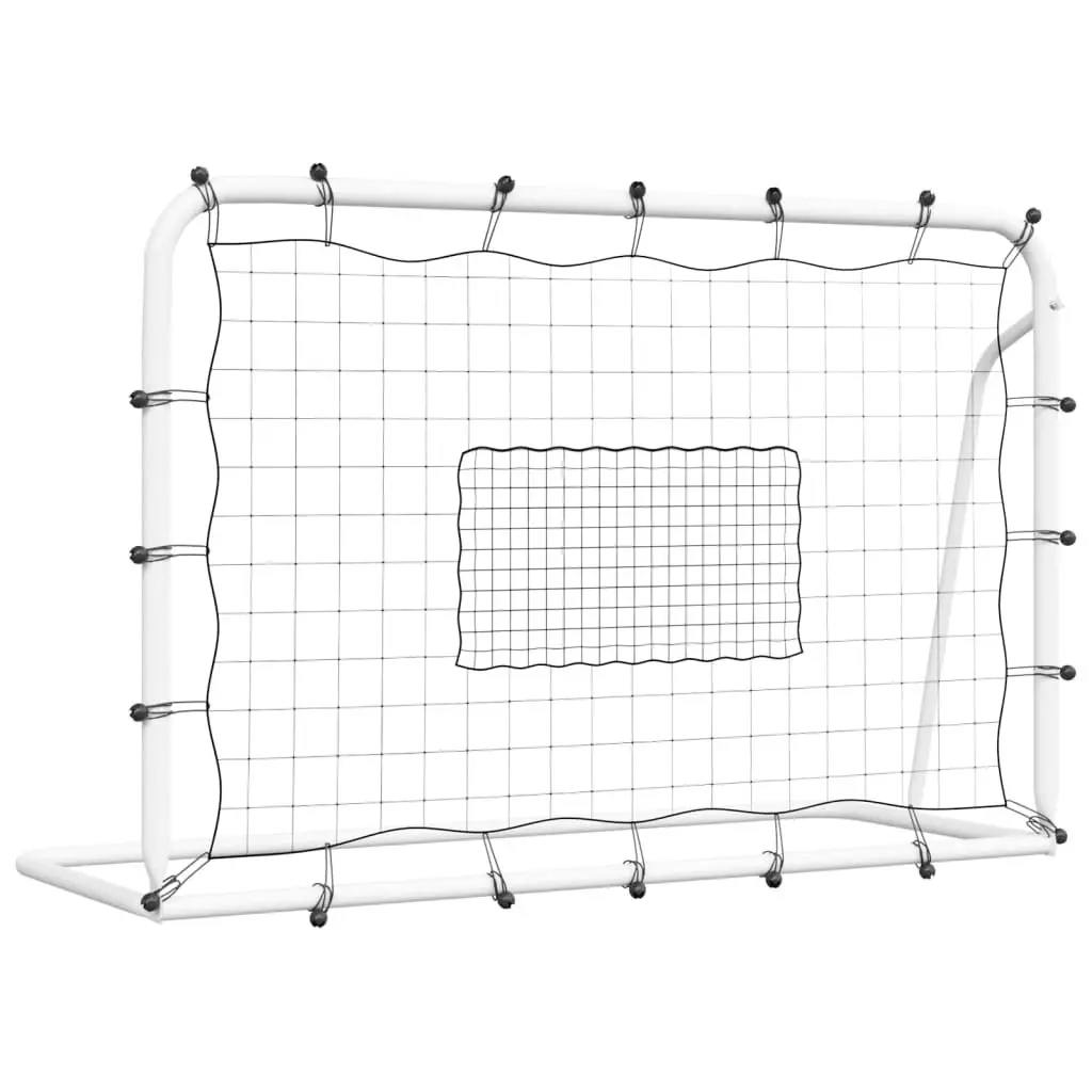Football Net Rebounder Training Aid Steel Frame 184 x 61 x 123 cm White