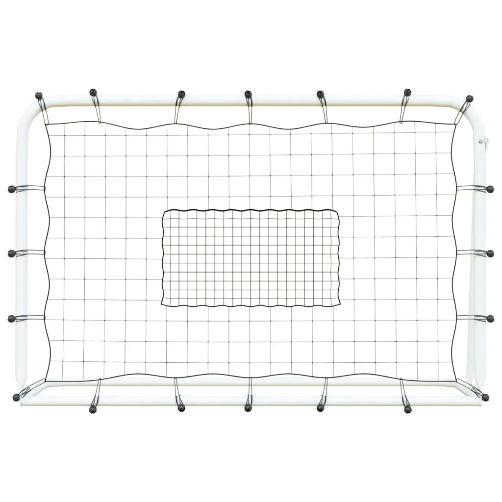 Football Net Rebounder Training Aid Steel Frame 184 x 61 x 123 cm White