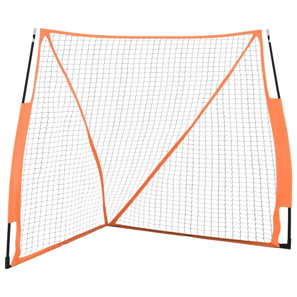 Baseball Net Portable Training Aid Steel Frame Polyester 183cm Orange and Black