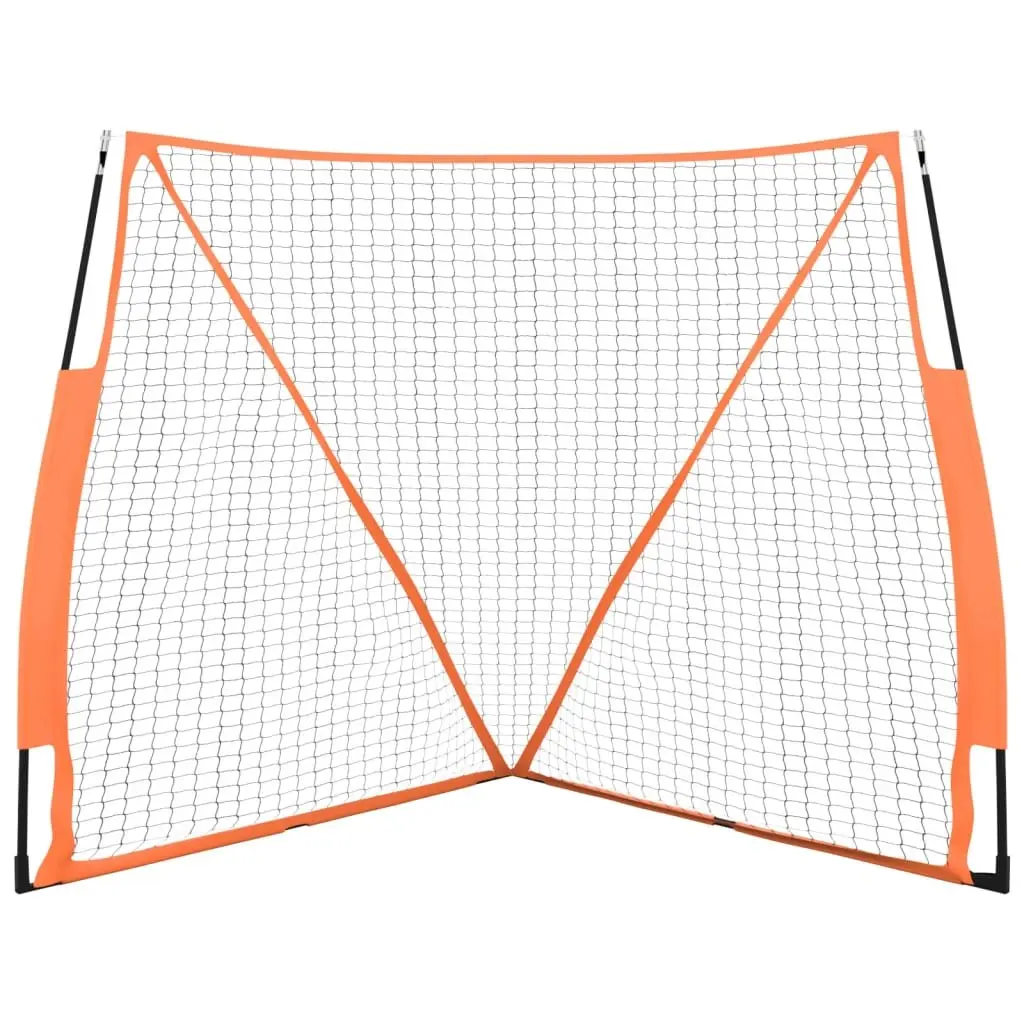 Baseball Net Portable Training Aid Steel Frame Polyester 183cm Orange and Black