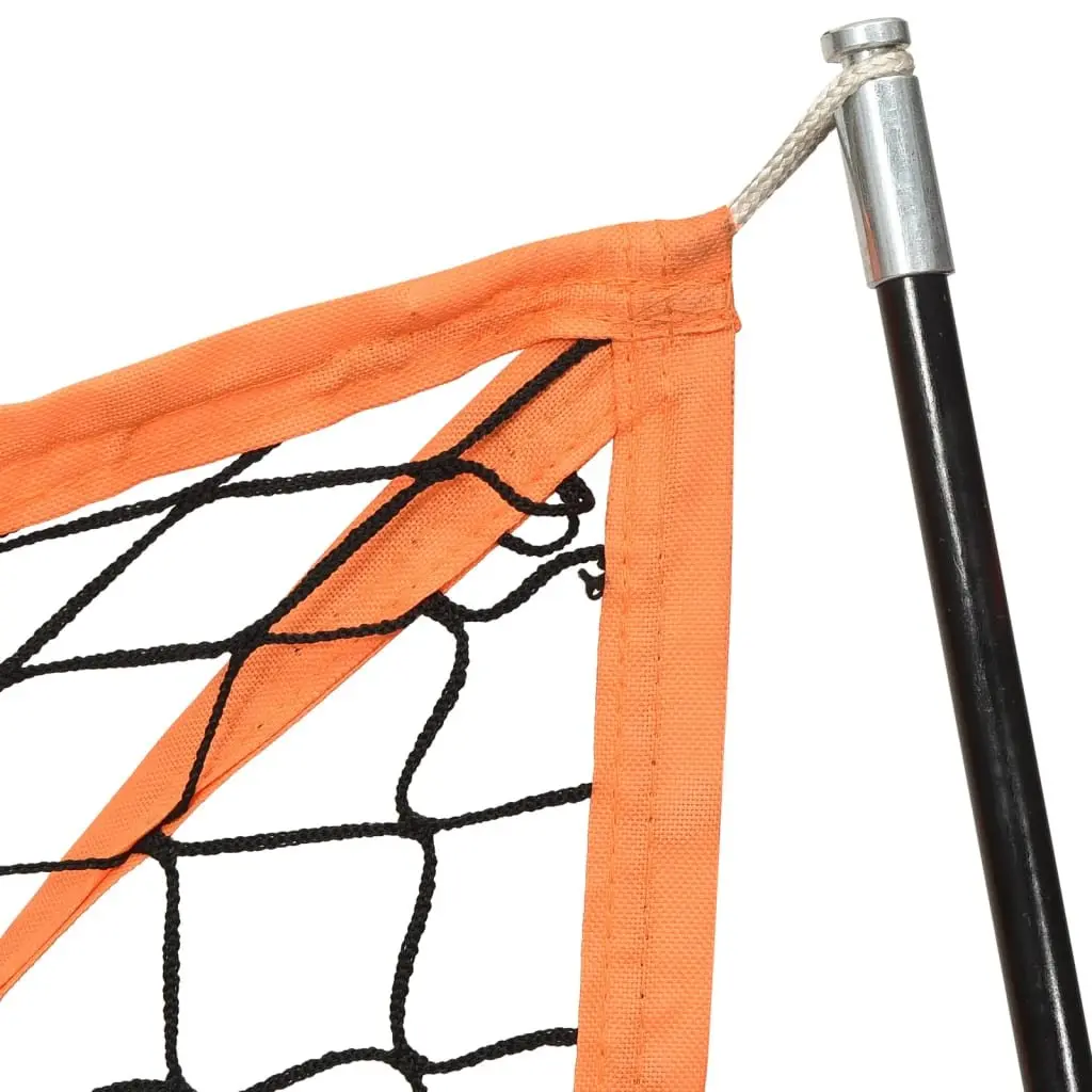 Baseball Net Portable Training Aid Steel Frame Polyester 183cm Orange and Black