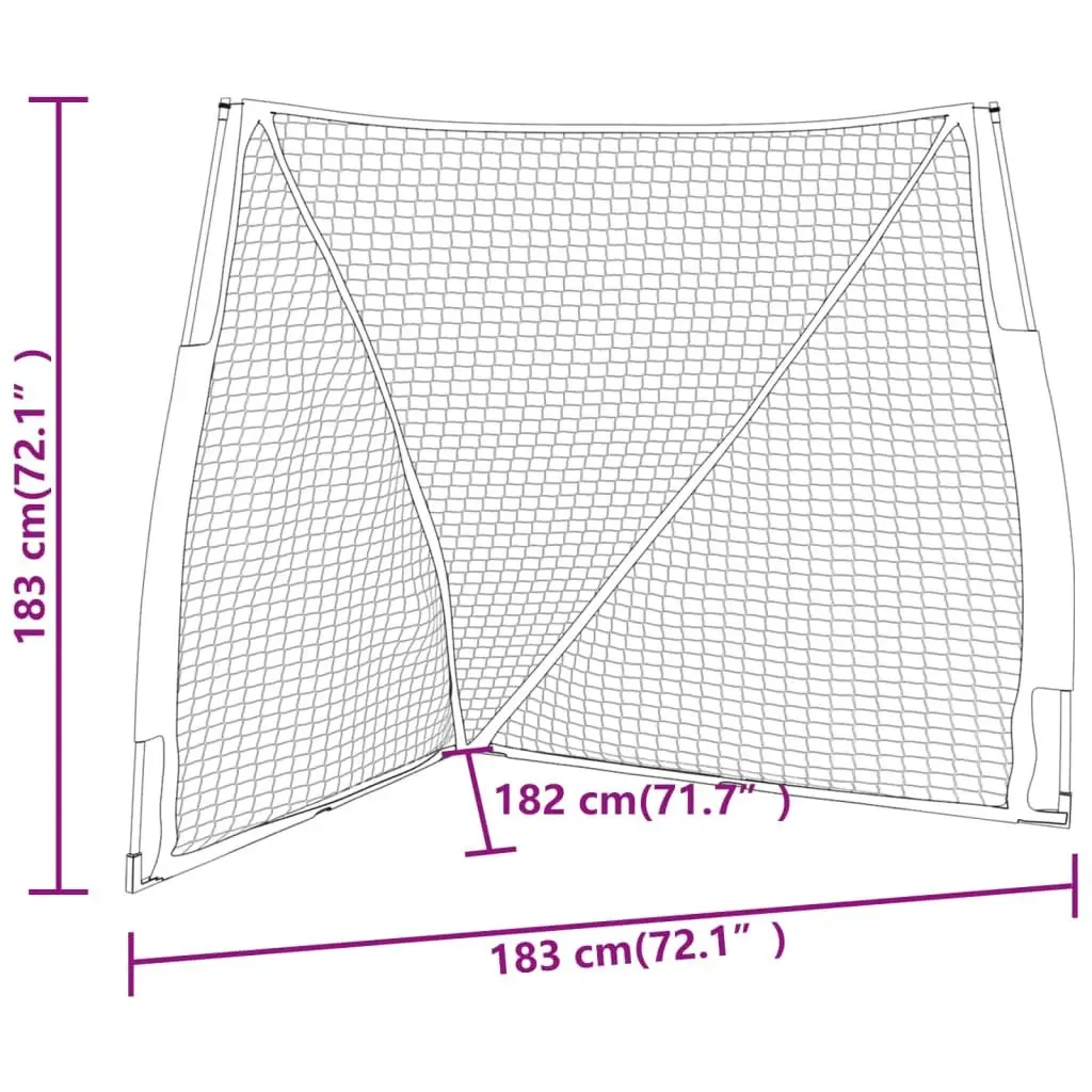 Baseball Net Portable Training Aid Steel Frame Polyester 183cm Orange and Black