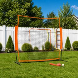 Baseball Practice Net Portable Training Aid Steel Frame Backyard Garden Softball