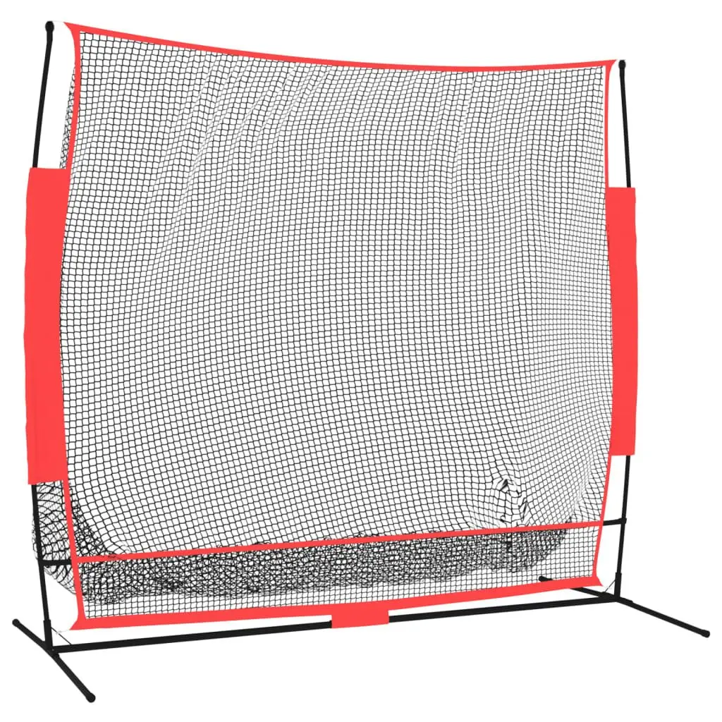 Baseball Batting Net Portable Knotless Polyester Black 215x107x216cm