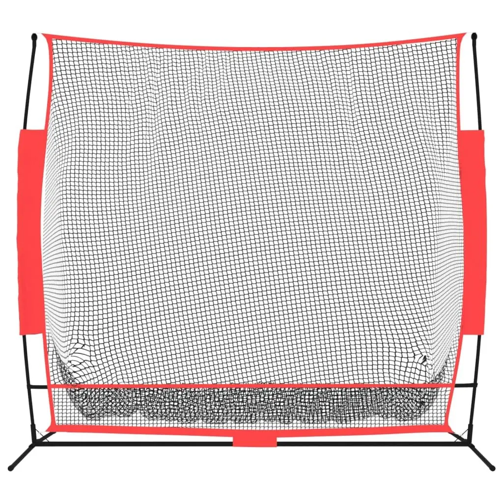 Baseball Batting Net Portable Knotless Polyester Black 215x107x216cm