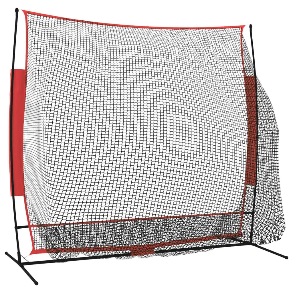 Baseball Batting Net Portable Knotless Polyester Black 215x107x216cm