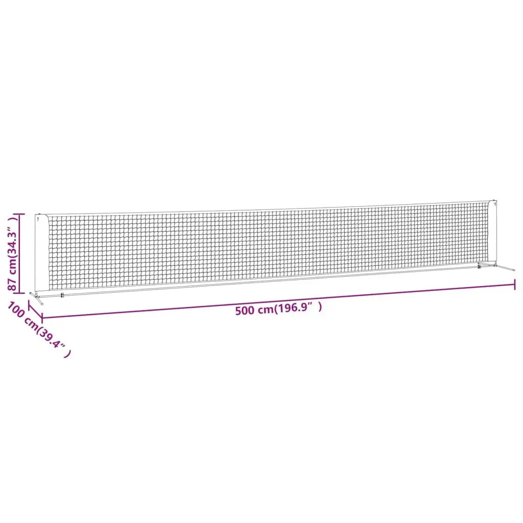 Tennis Net Outdoor Practice Training Polyester Black Red 500x100x87cm Sturdy Steel Portable for Backyard Garden