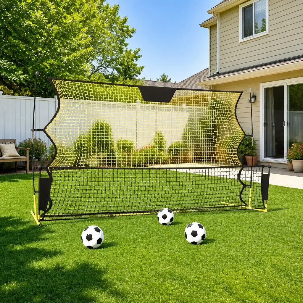 Football Rebounder Net Polyester and PE Fabric 183x85x120 cm Black and Yellow