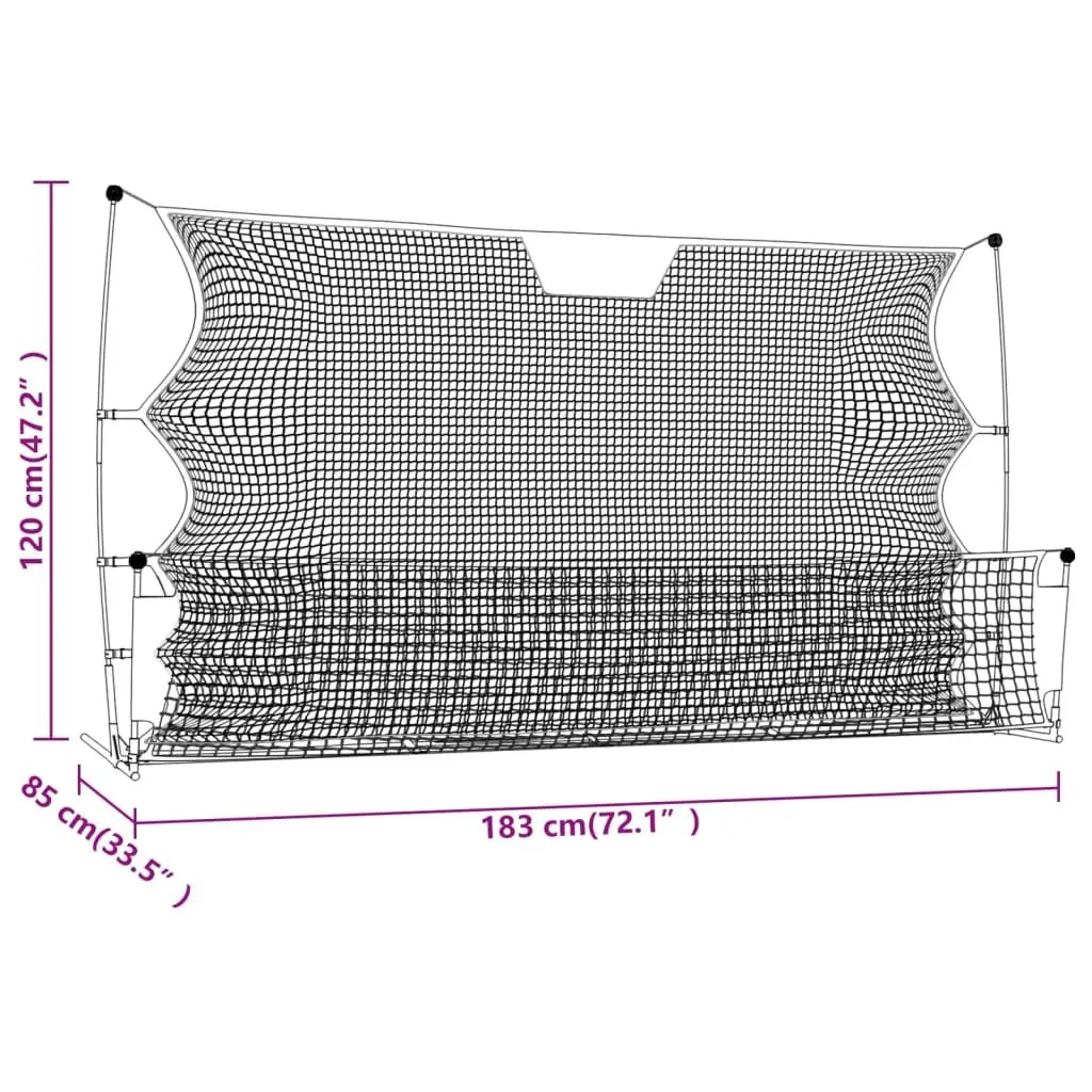 Football Rebounder Net Polyester and PE Fabric 183x85x120 cm Black and Yellow