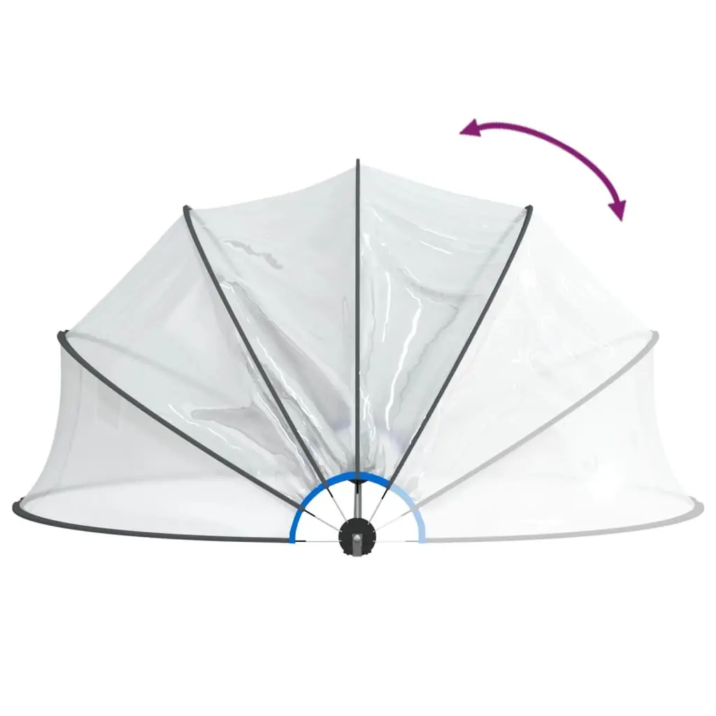 Pool Dome Round 376x188 cm Transparent PVC Shelter Cover Hinged Tent