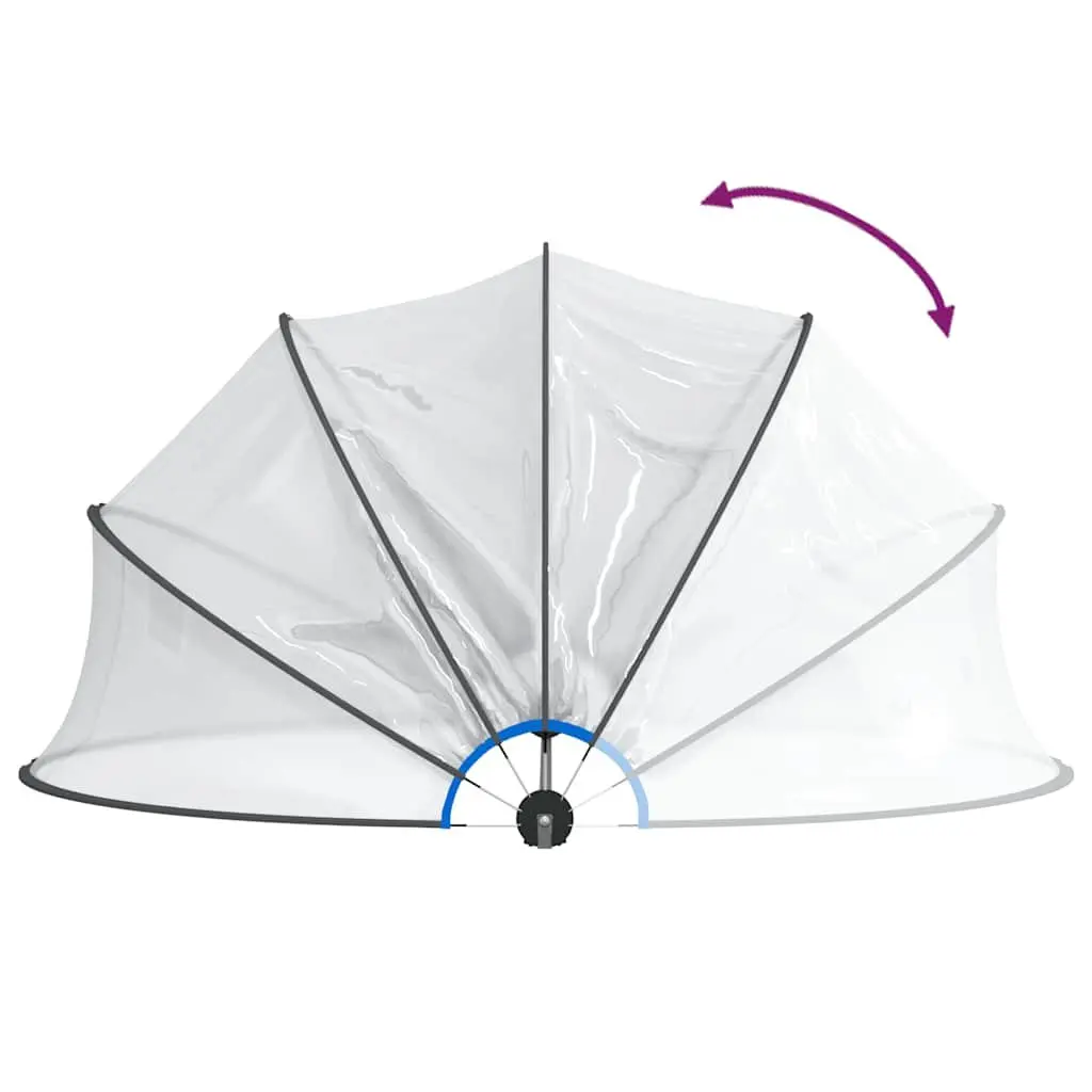 Pool Dome Round 406x203 cm Transparent PVC Cover Shelter Enclosure Protection