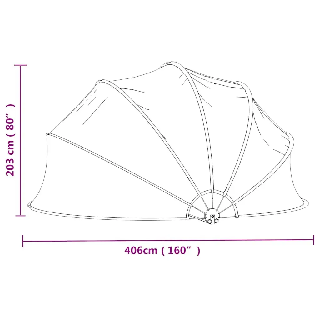 Pool Dome Round 406x203 cm Transparent PVC Cover Shelter Enclosure Protection