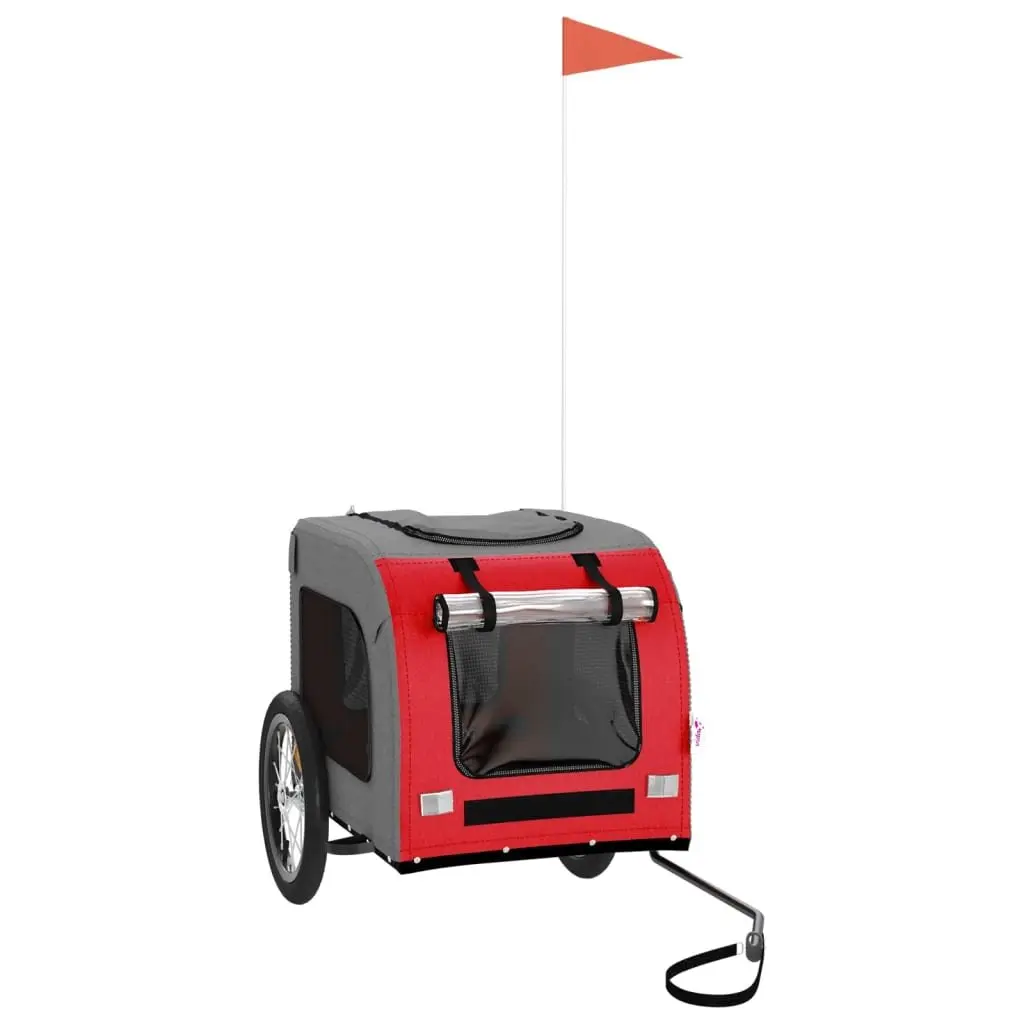 Pet Bike Trailer Iron Frame Oxford Fabric Red for Small Dogs