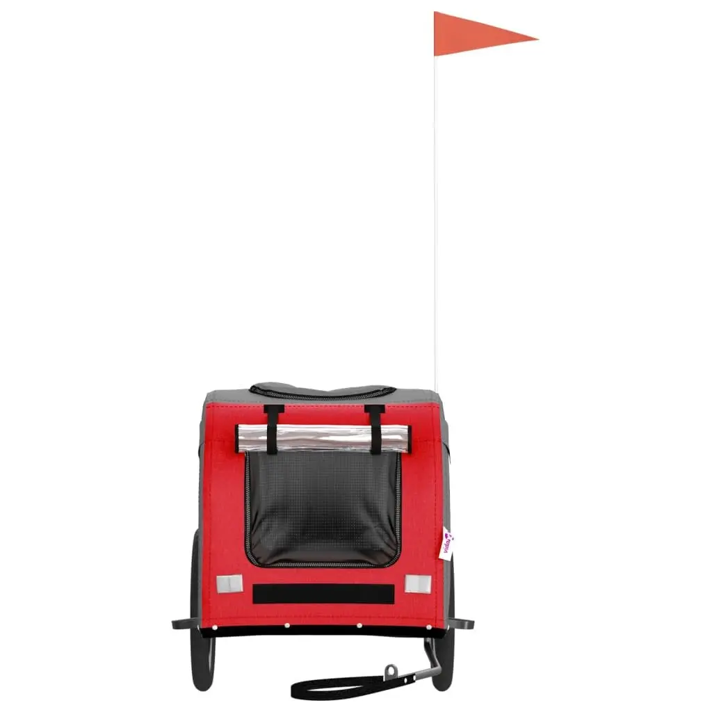 Pet Bike Trailer Iron Frame Oxford Fabric Red for Small Dogs