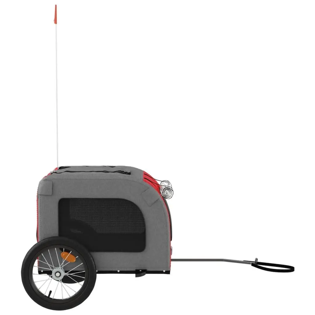 Pet Bike Trailer Iron Frame Oxford Fabric Red for Small Dogs