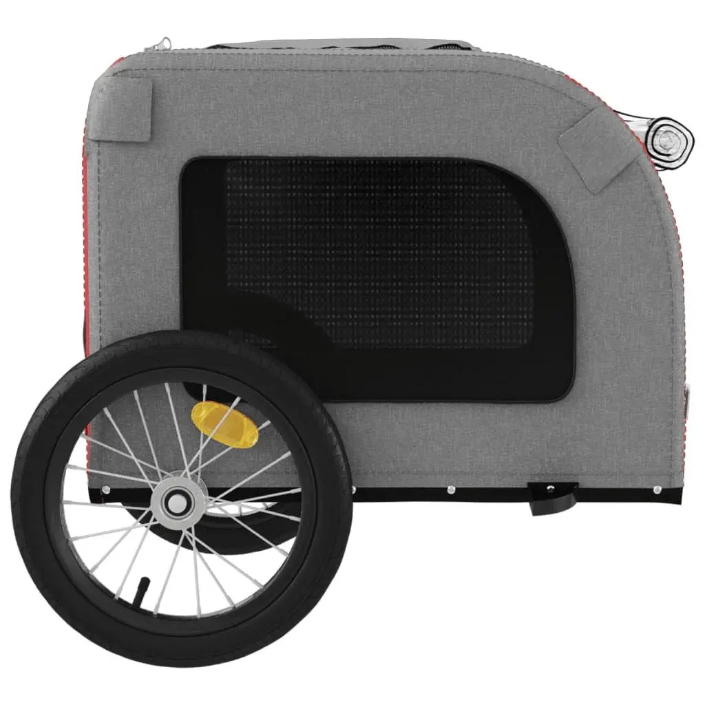 Pet Bike Trailer Iron Frame Oxford Fabric Red for Small Dogs