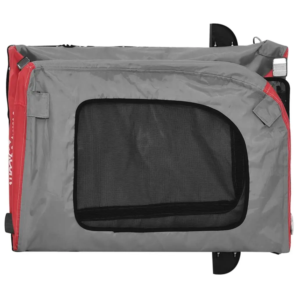 Pet Bike Trailer Iron Frame Oxford Fabric Red for Small Dogs