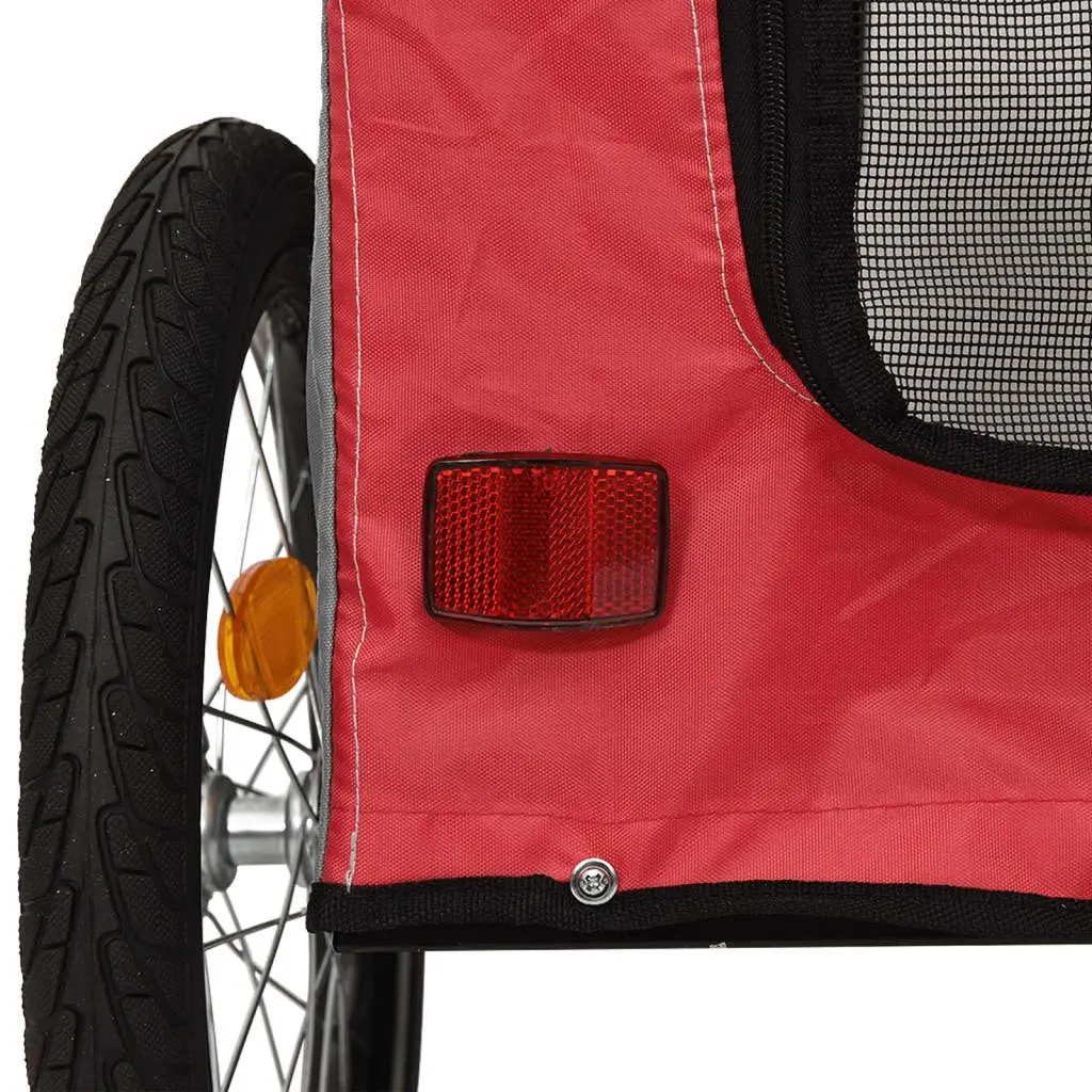 Pet Bike Trailer Iron Frame Oxford Fabric Red for Small Dogs