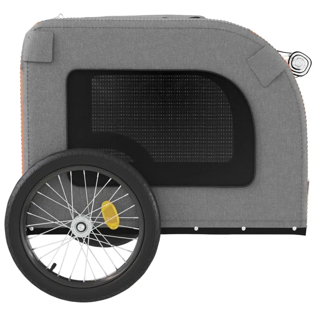 Pet Trailer Small Dogs Iron Frame Orange Oxford Fabric Cargo Attachment