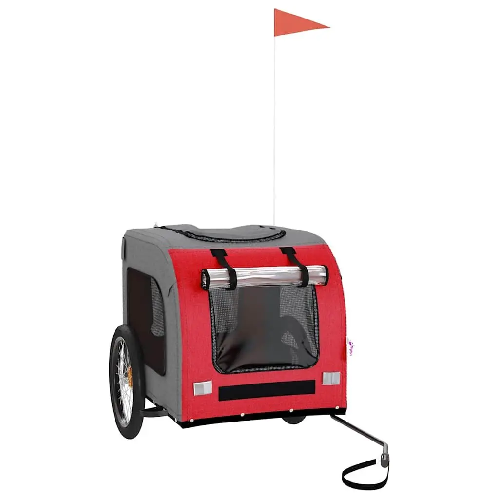 Pet Bike Trailer Iron Frame Oxford Fabric Small Dogs Red