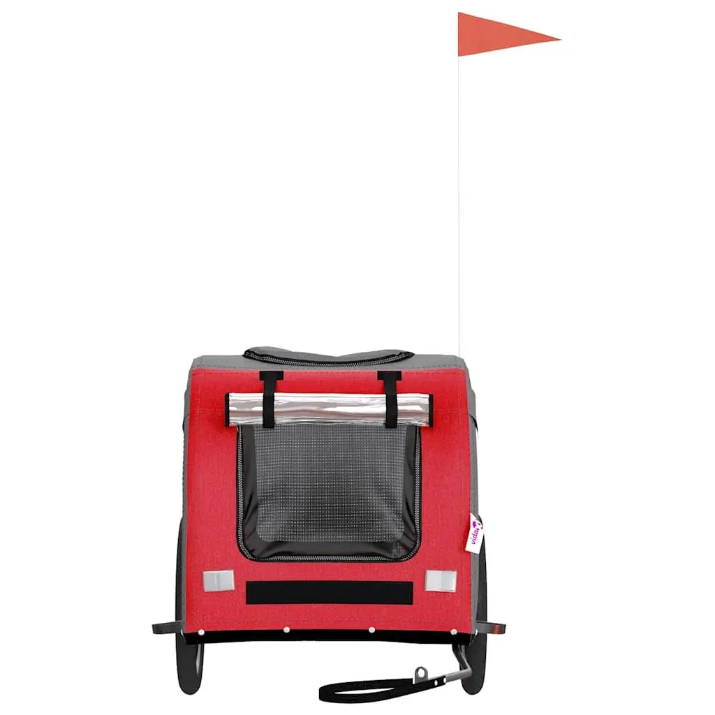 Pet Bike Trailer Iron Frame Oxford Fabric Small Dogs Red