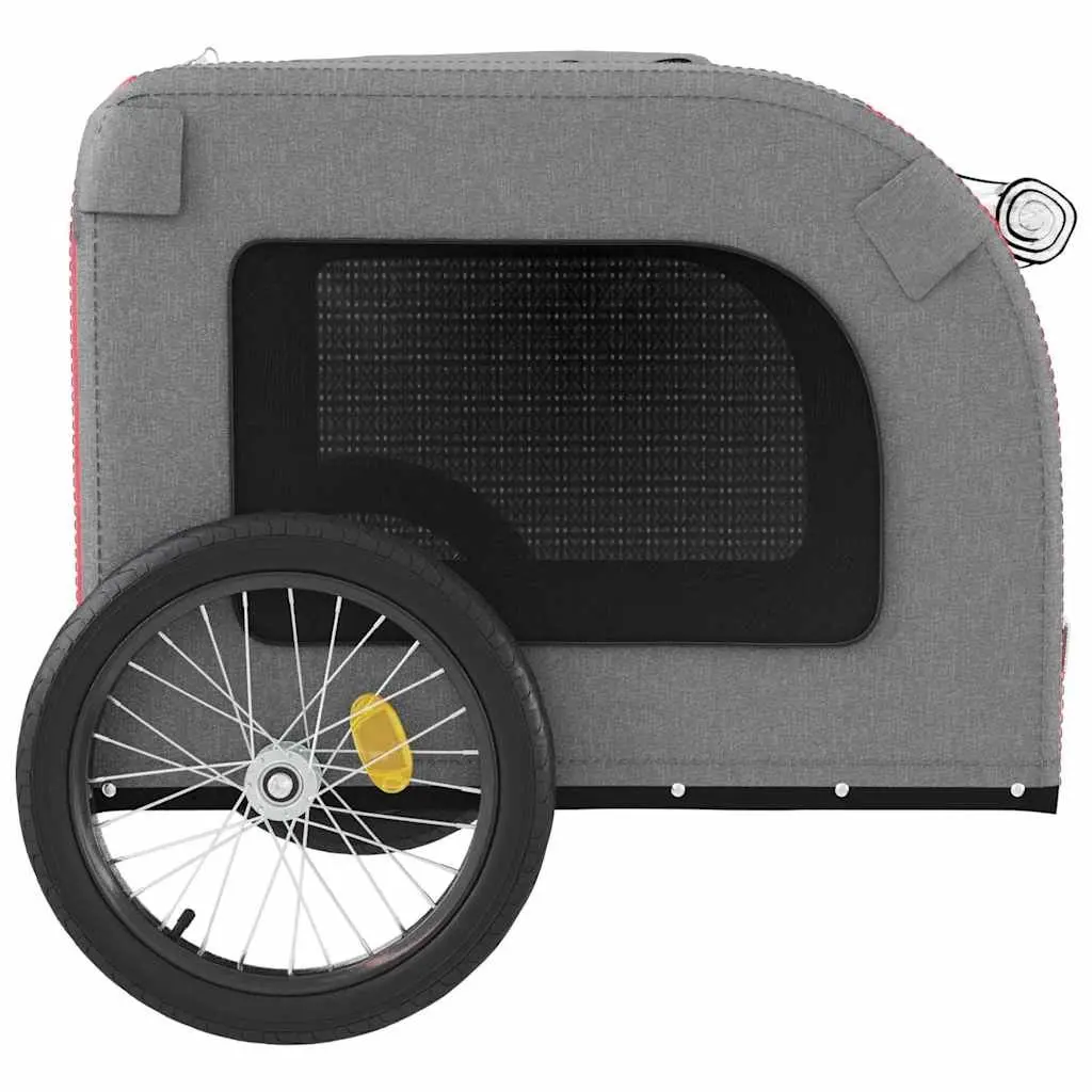 Pet Bike Trailer Iron Frame Oxford Fabric Small Dogs Red