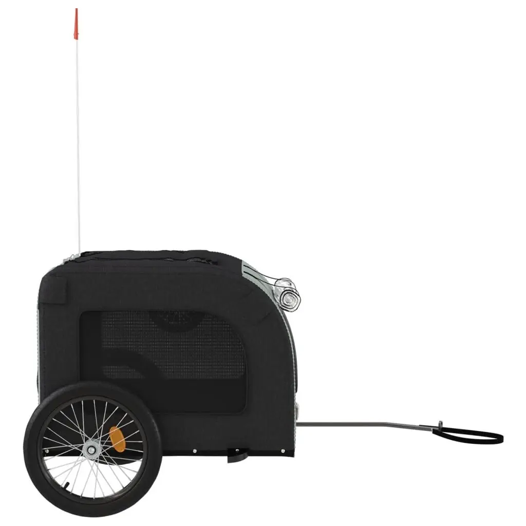 Small Dog Pet Bike Trailer Iron Frame Oxford Fabric Grey Cargo Carrier