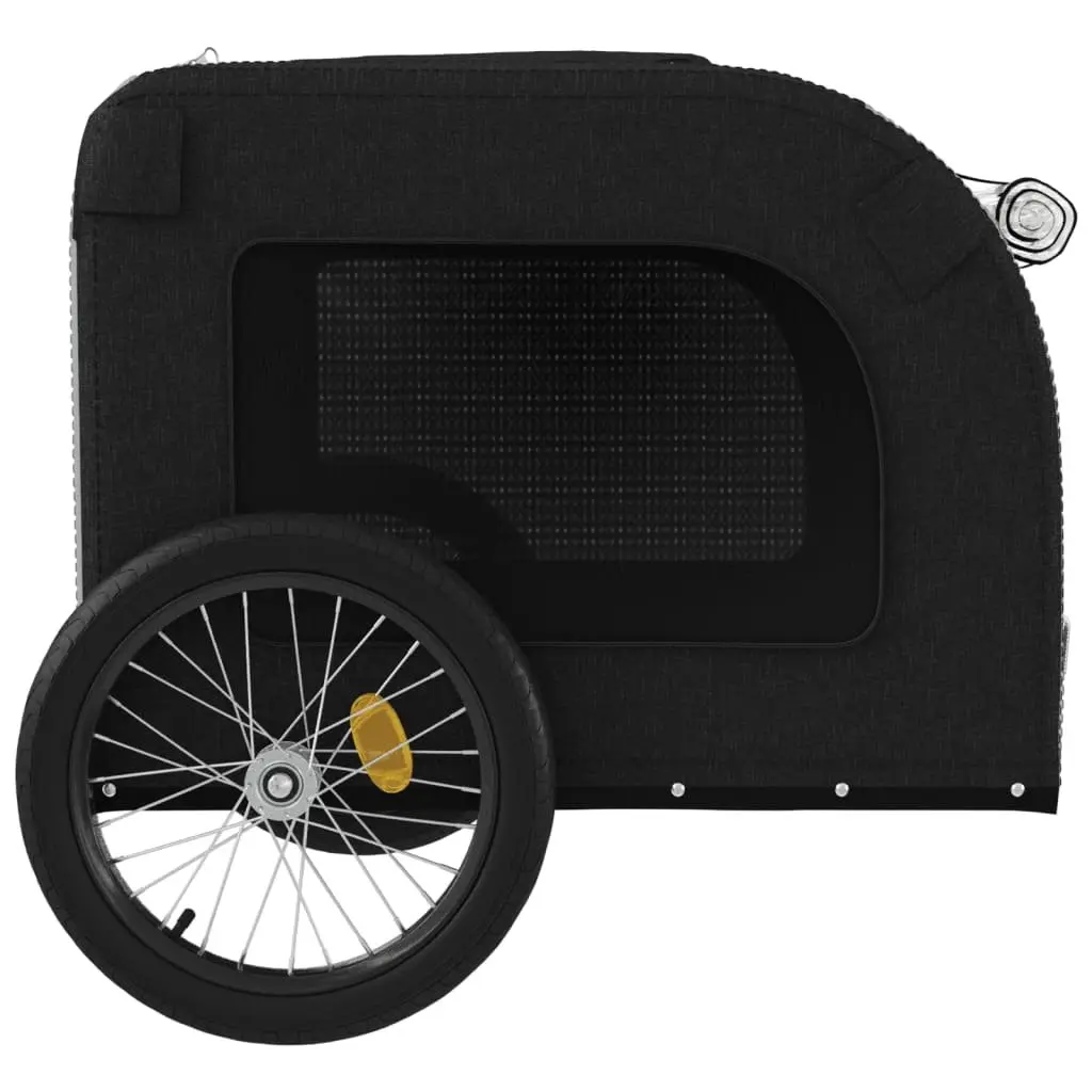 Small Dog Pet Bike Trailer Iron Frame Oxford Fabric Grey Cargo Carrier