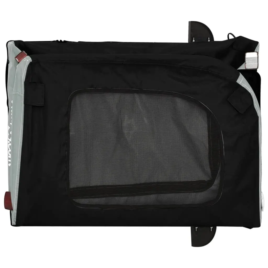 Small Dog Pet Bike Trailer Iron Frame Oxford Fabric Grey Cargo Carrier
