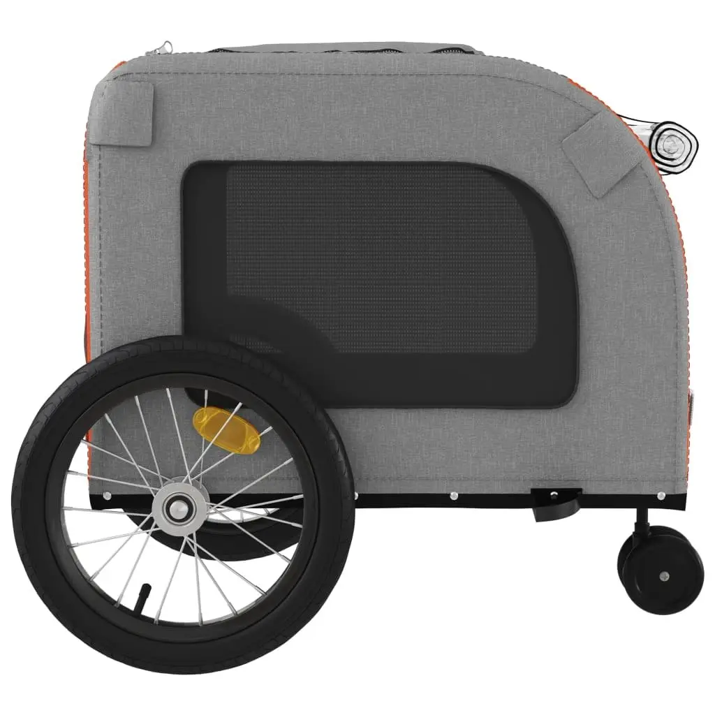 Pet Bike Trailer Red Oxford Fabric Iron Frame Wheels Dogs Cargo Attachment
