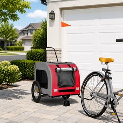 Practical Pet Bike Trailer in Red for Everyday Use