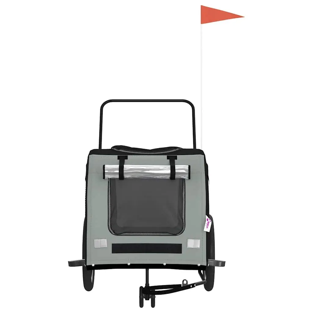 Pet Bike Trailer Iron Frame Oxford Fabric Black Cargo Carrier for Small Dogs and Cats