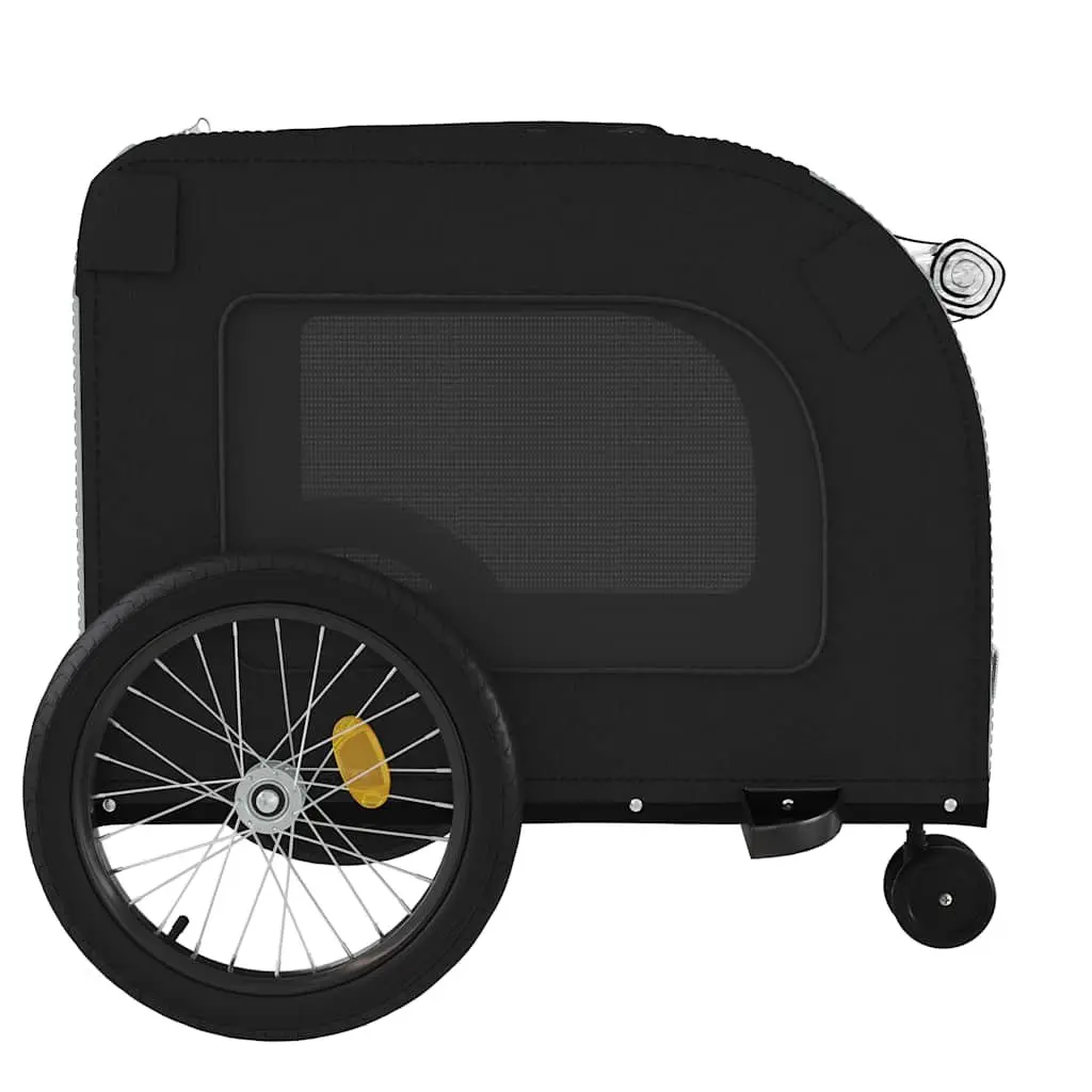 Pet Bike Trailer Iron Frame Oxford Fabric Black Cargo Carrier for Small Dogs and Cats