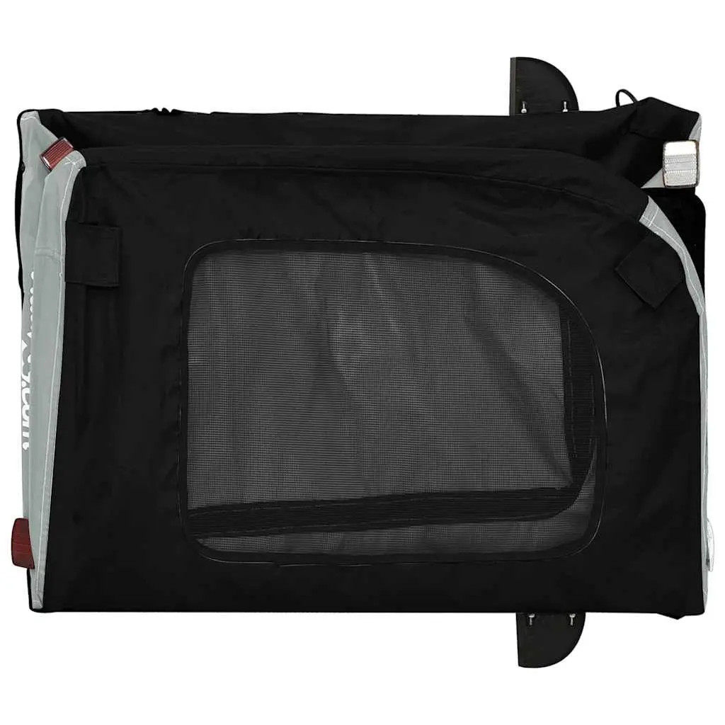 Pet Bike Trailer Iron Frame Oxford Fabric Black Cargo Carrier for Small Dogs and Cats