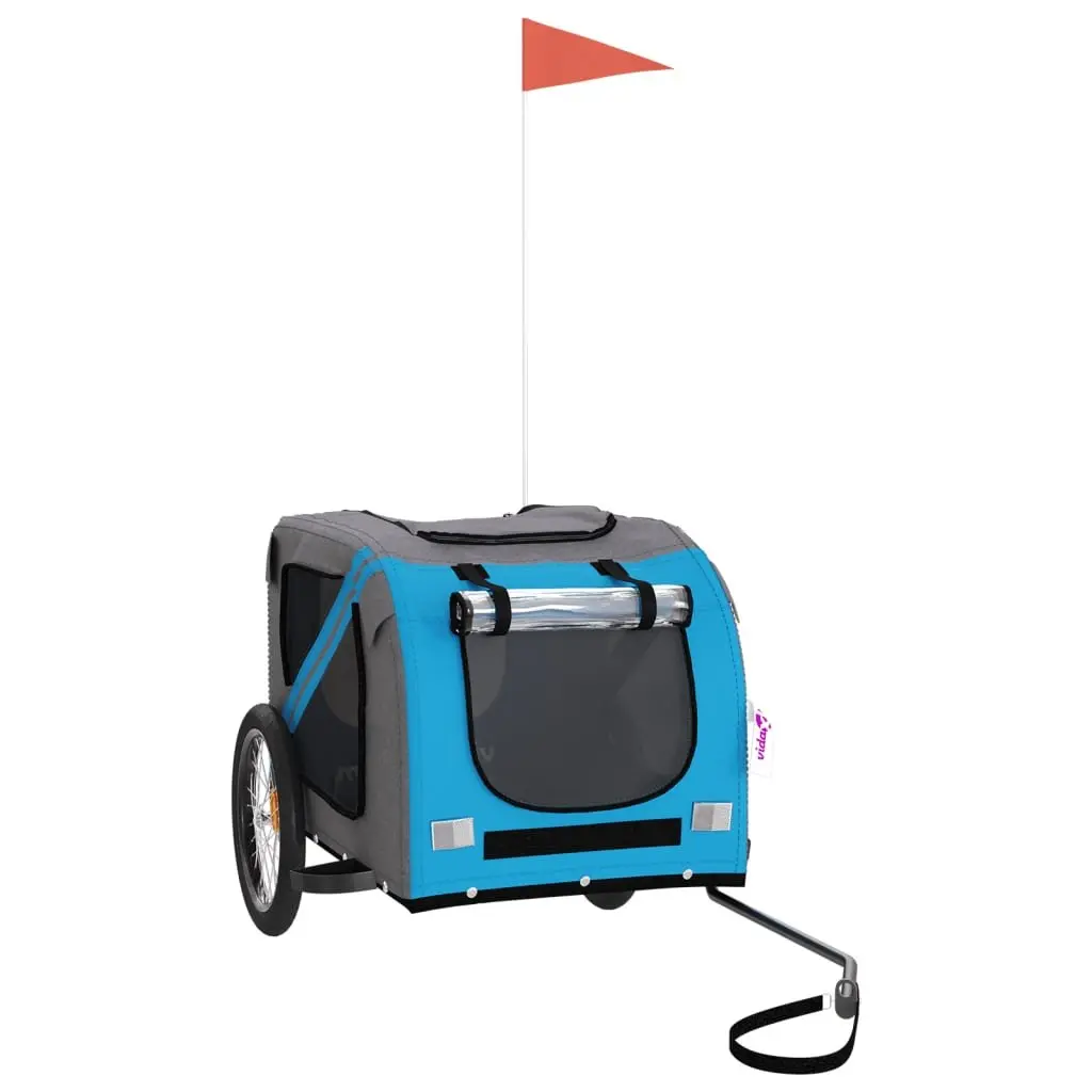 Pet Bike Trailer Iron Frame Oxford Fabric Small Dogs Blue