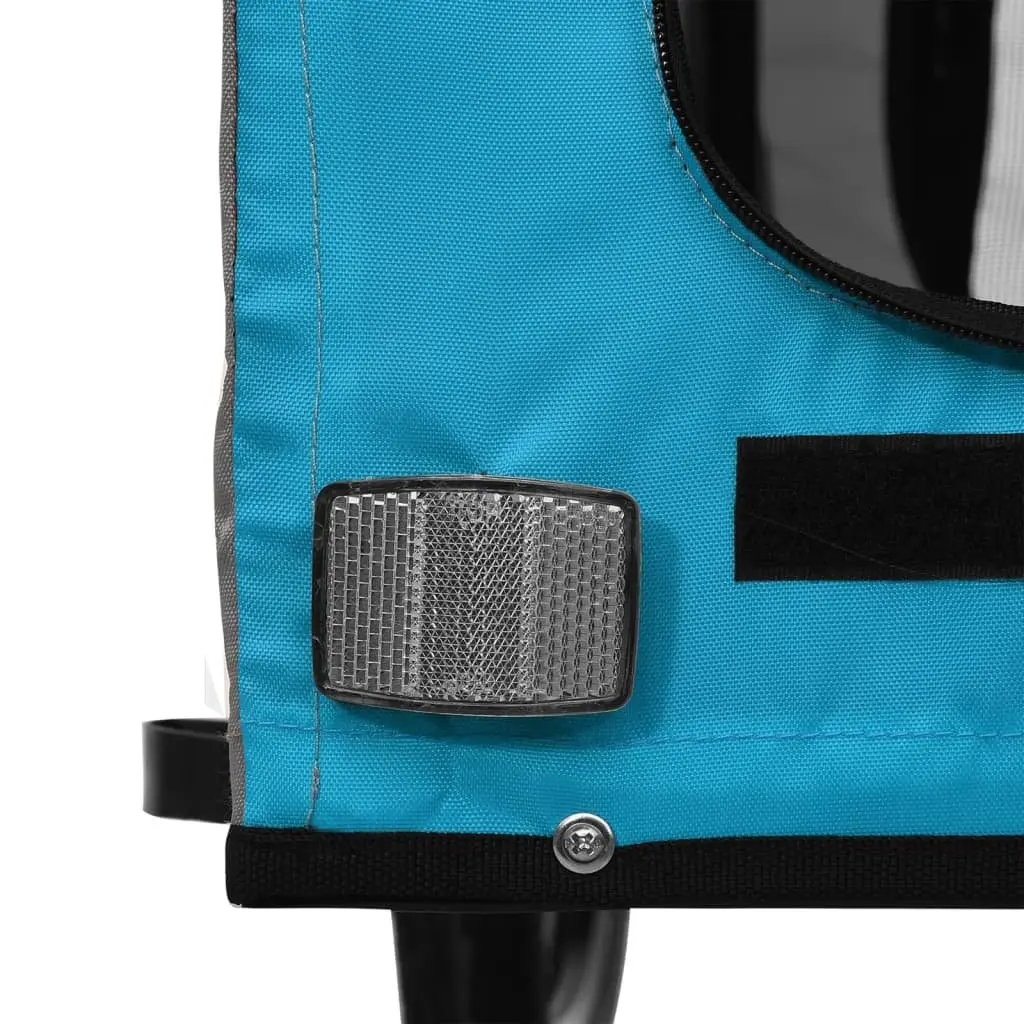 Pet Bike Trailer Iron Frame Oxford Fabric Small Dogs Blue