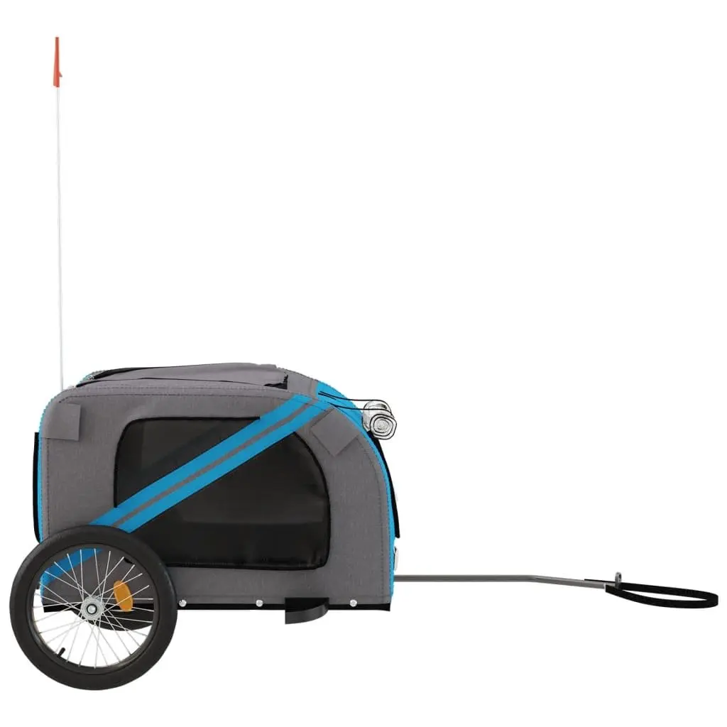 Pet Bike Trailer Iron Frame Oxford Fabric Small Dogs Blue
