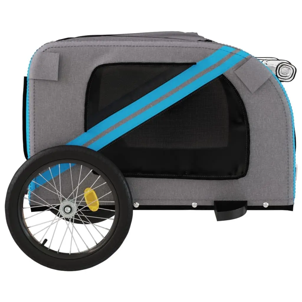 Pet Bike Trailer Iron Frame Oxford Fabric Small Dogs Blue