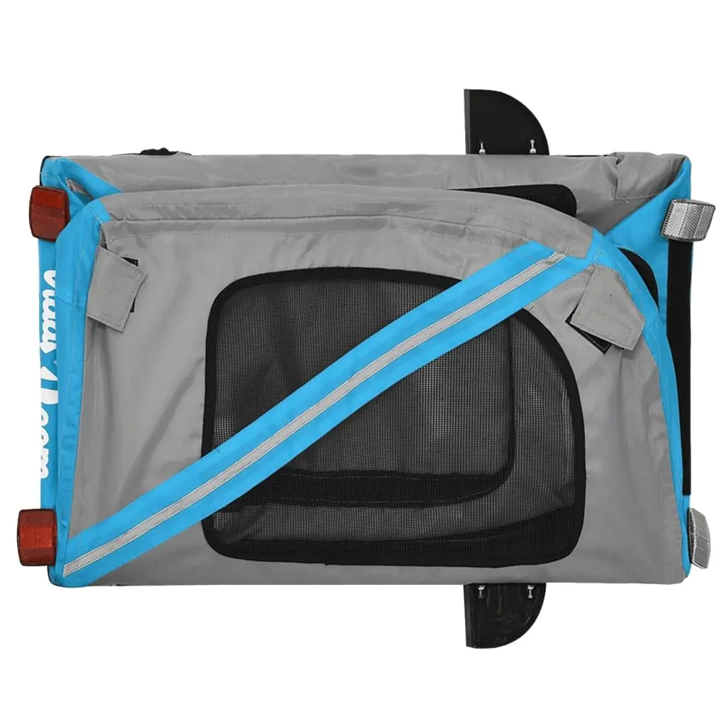 Pet Bike Trailer Iron Frame Oxford Fabric Small Dogs Blue