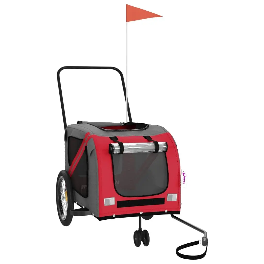 Pet Bike Trailer Iron Frame Oxford Fabric Small Red