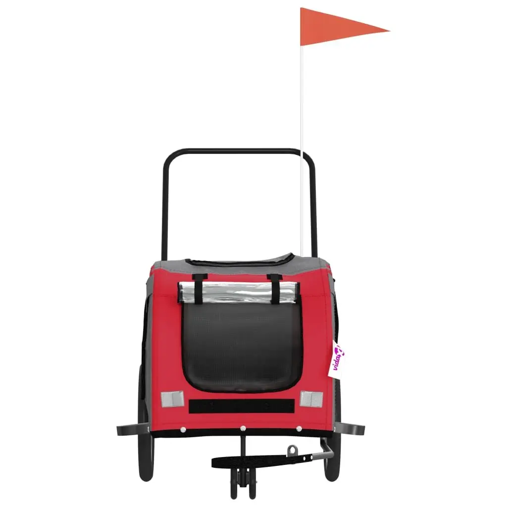 Pet Bike Trailer Iron Frame Oxford Fabric Small Red